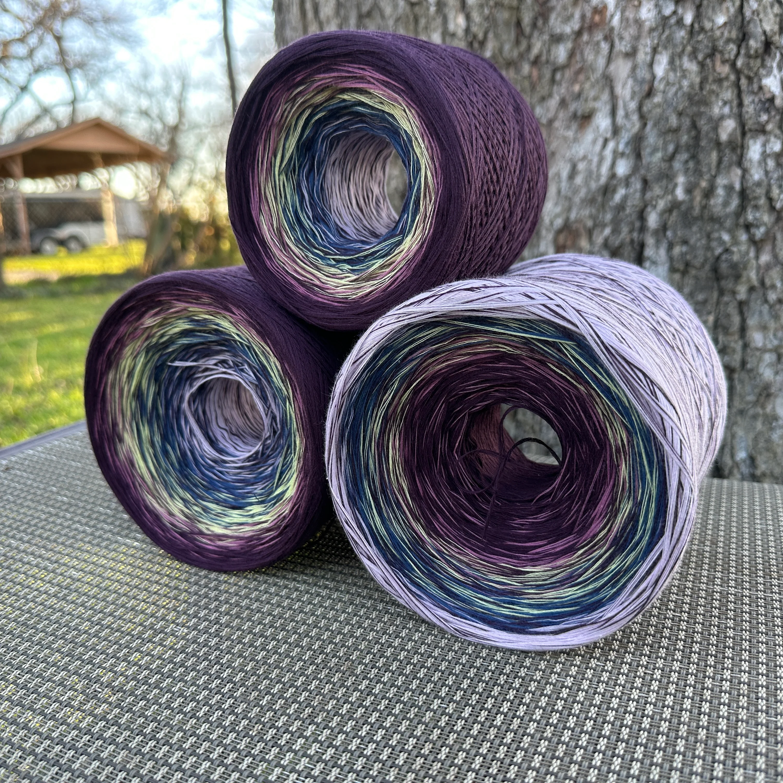 February - Bearded Iris, Gradient Cotton Natural Fiber Yarn - Image 13