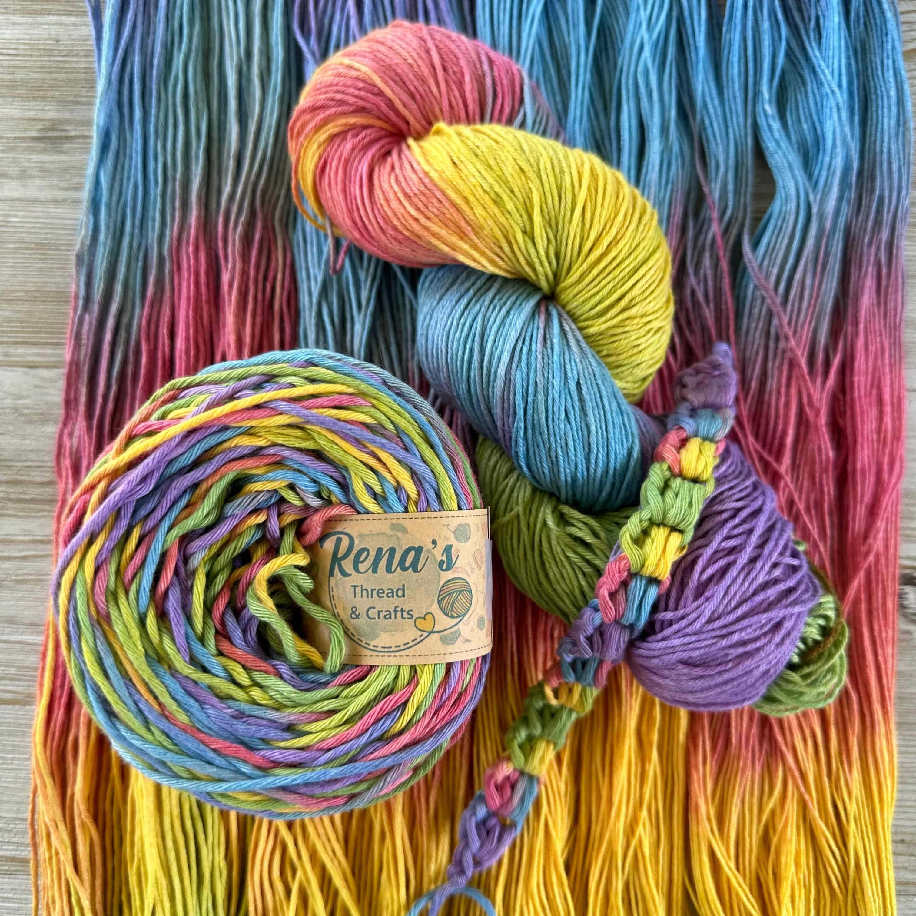 Bold and Bright, Hand Dyed Cotton Natural Fiber Yarn - Image 2
