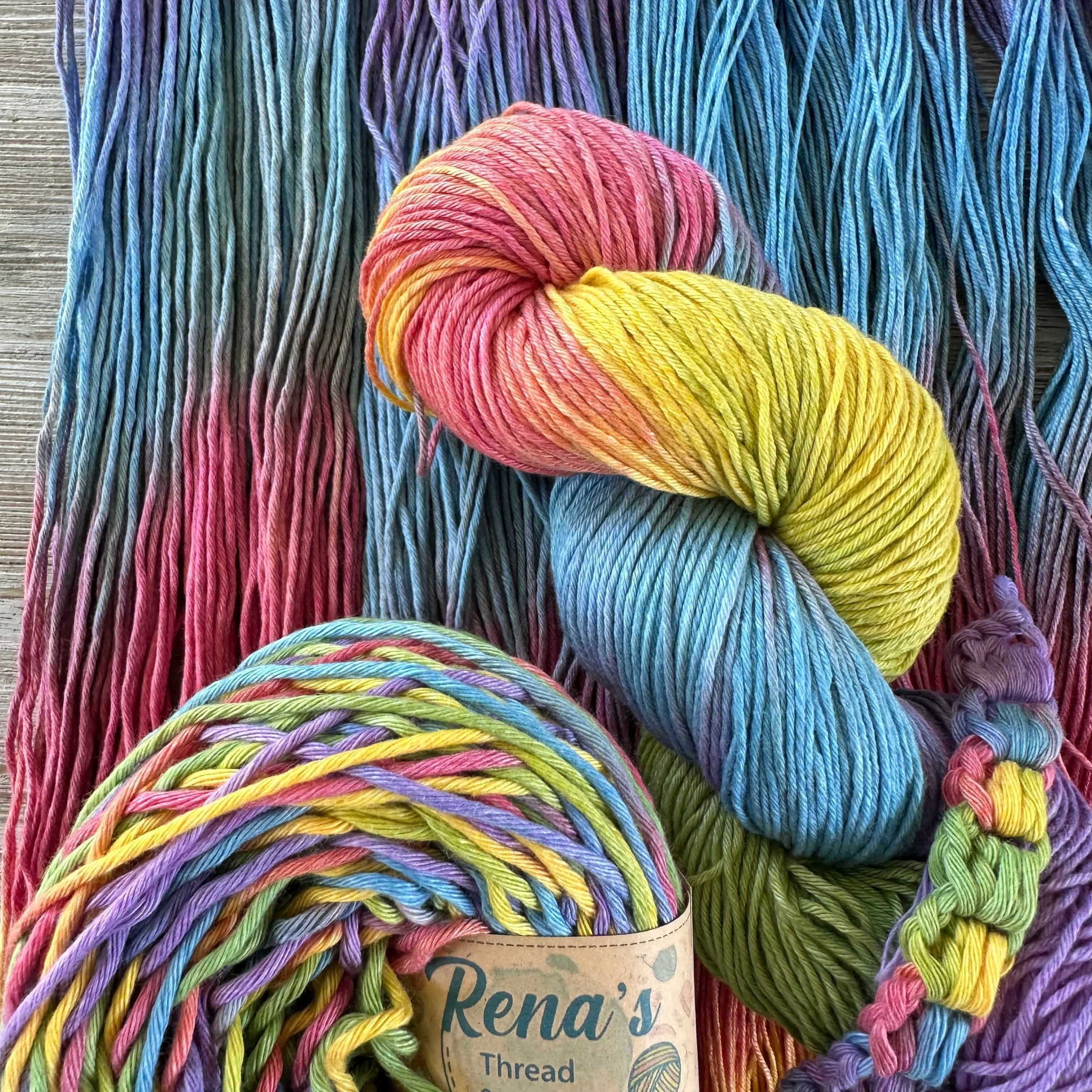 Bold and Bright, Hand Dyed Cotton Natural Fiber Yarn - Image 3