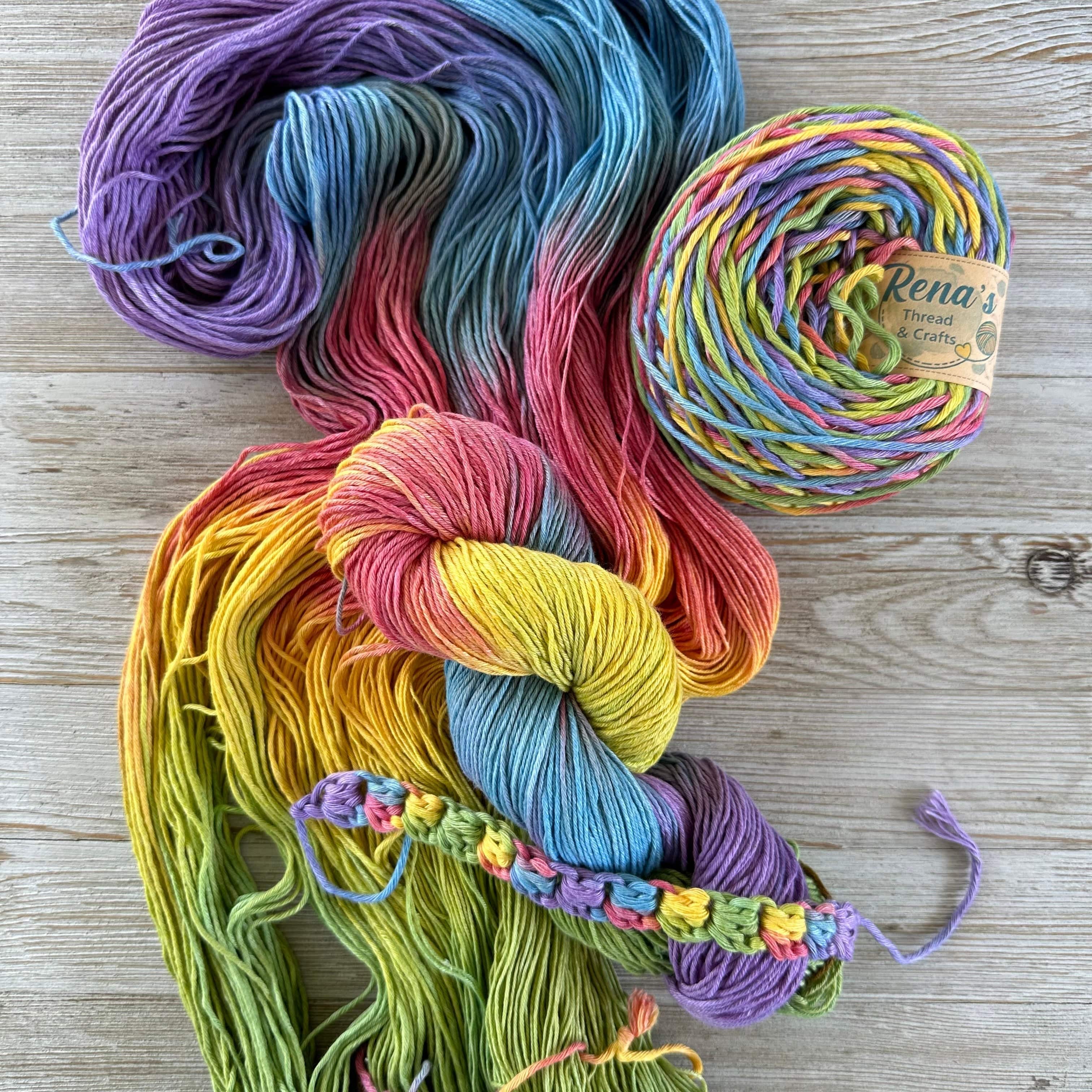 Bold and Bright, Hand Dyed Cotton Natural Fiber Yarn - Image 4