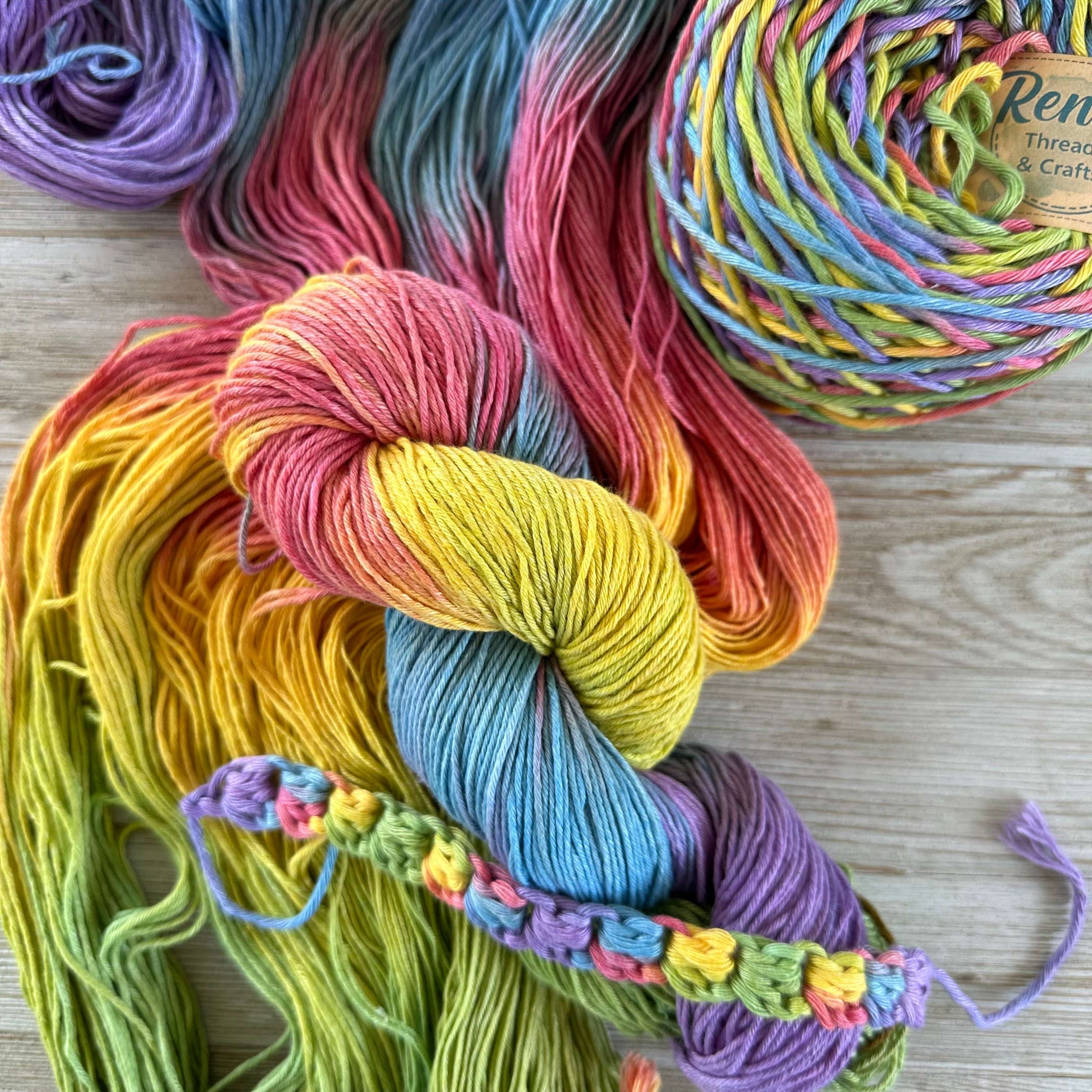 Bold and Bright, Hand Dyed Cotton Natural Fiber Yarn - Image 5