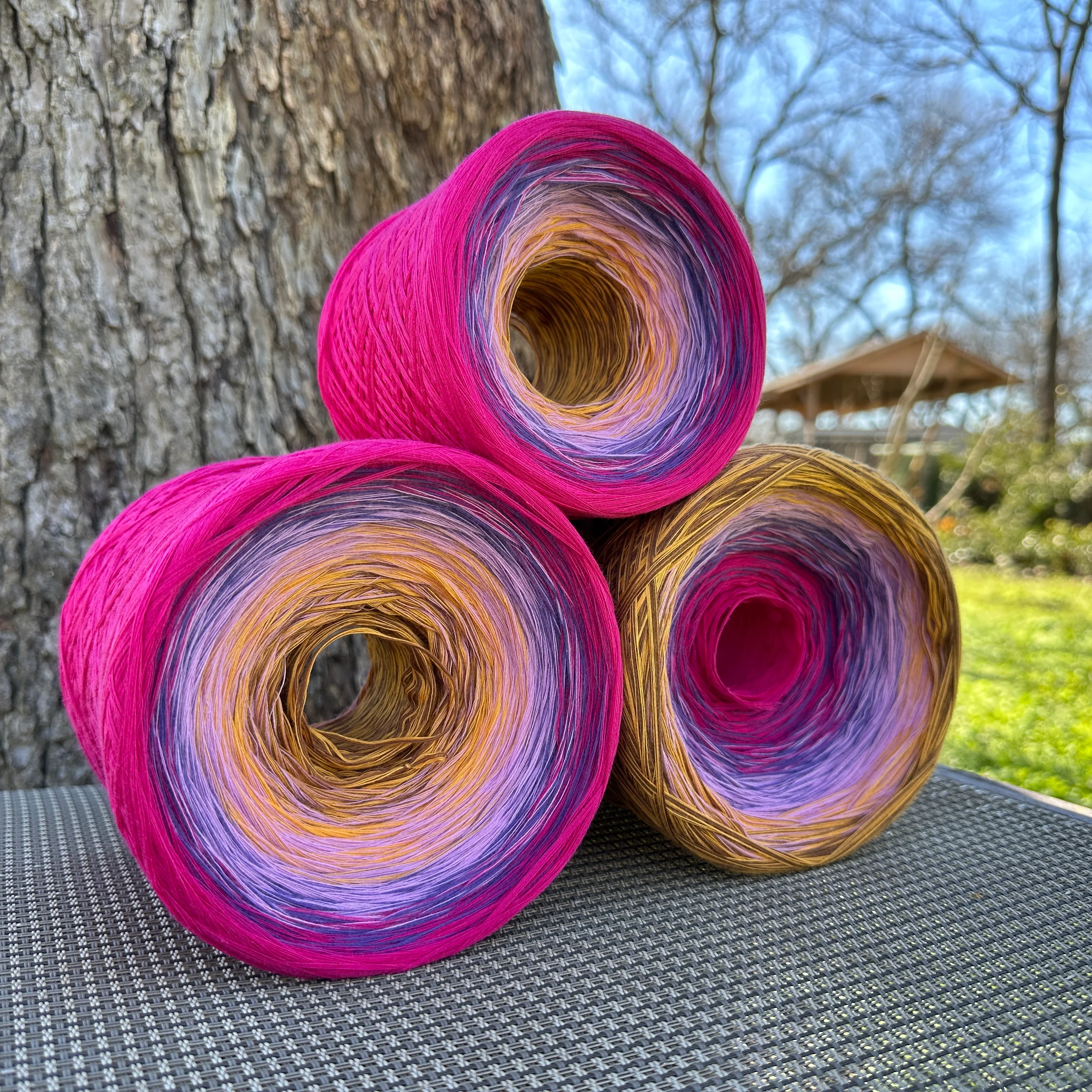 Cosmos, October Birth Flower, Gradient Cotton Natural Fiber Yarn - Image 11