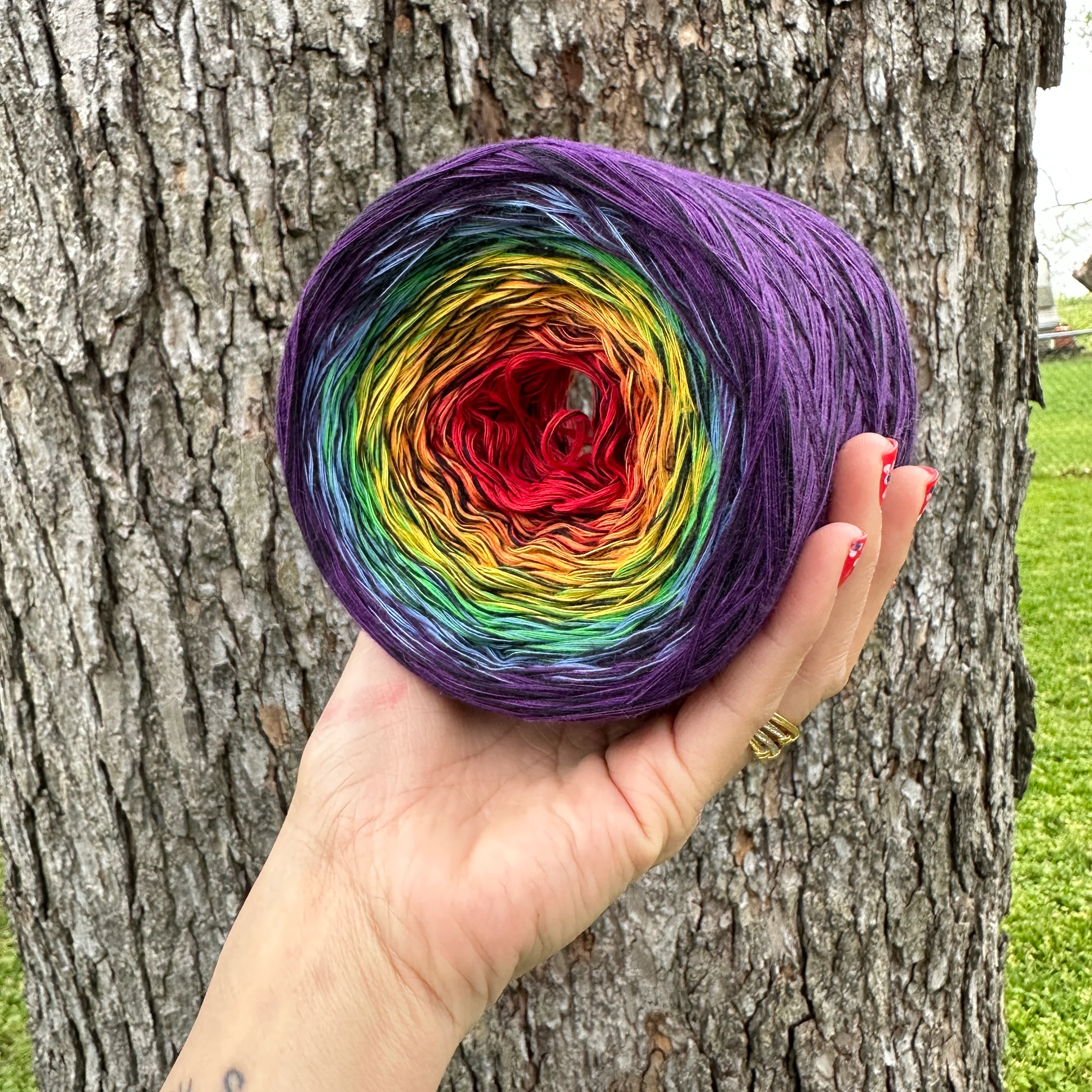 Gothic Rainbow Gradient Cotton Natural Fiber Yarn - Image 7