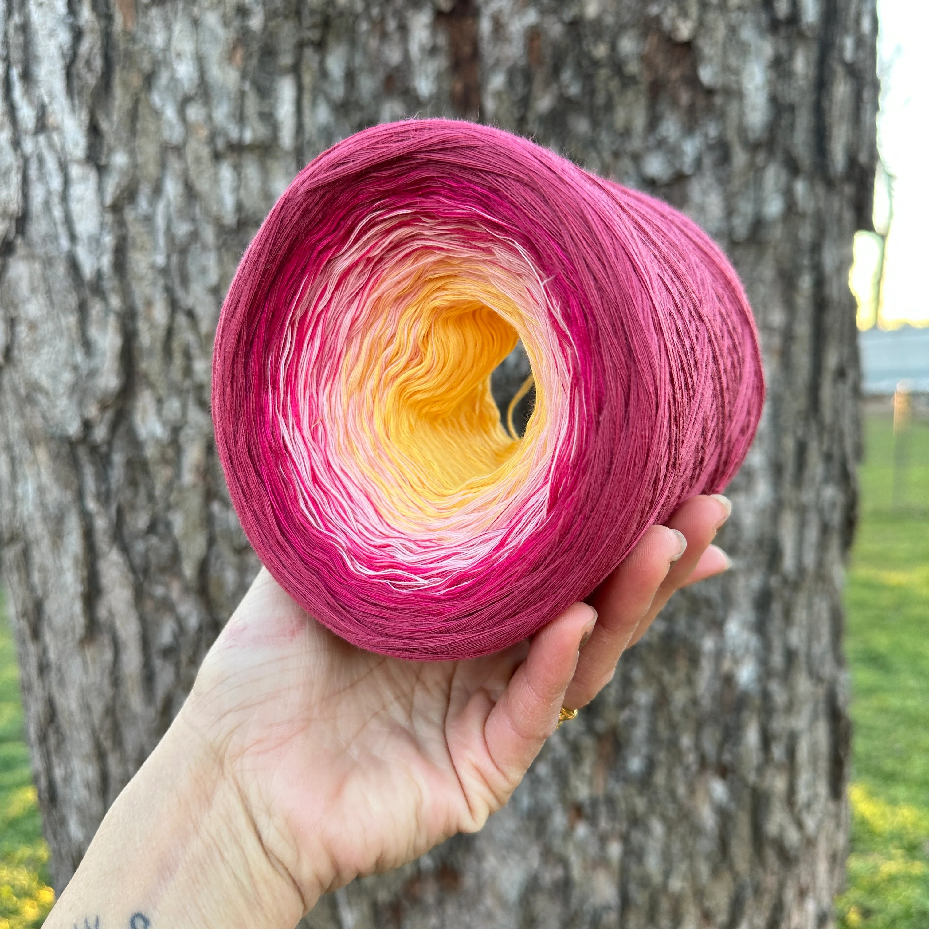 Honeysuckle, June Birth Flower, Gradient Cotton Natural Fiber Yarn - Image 10