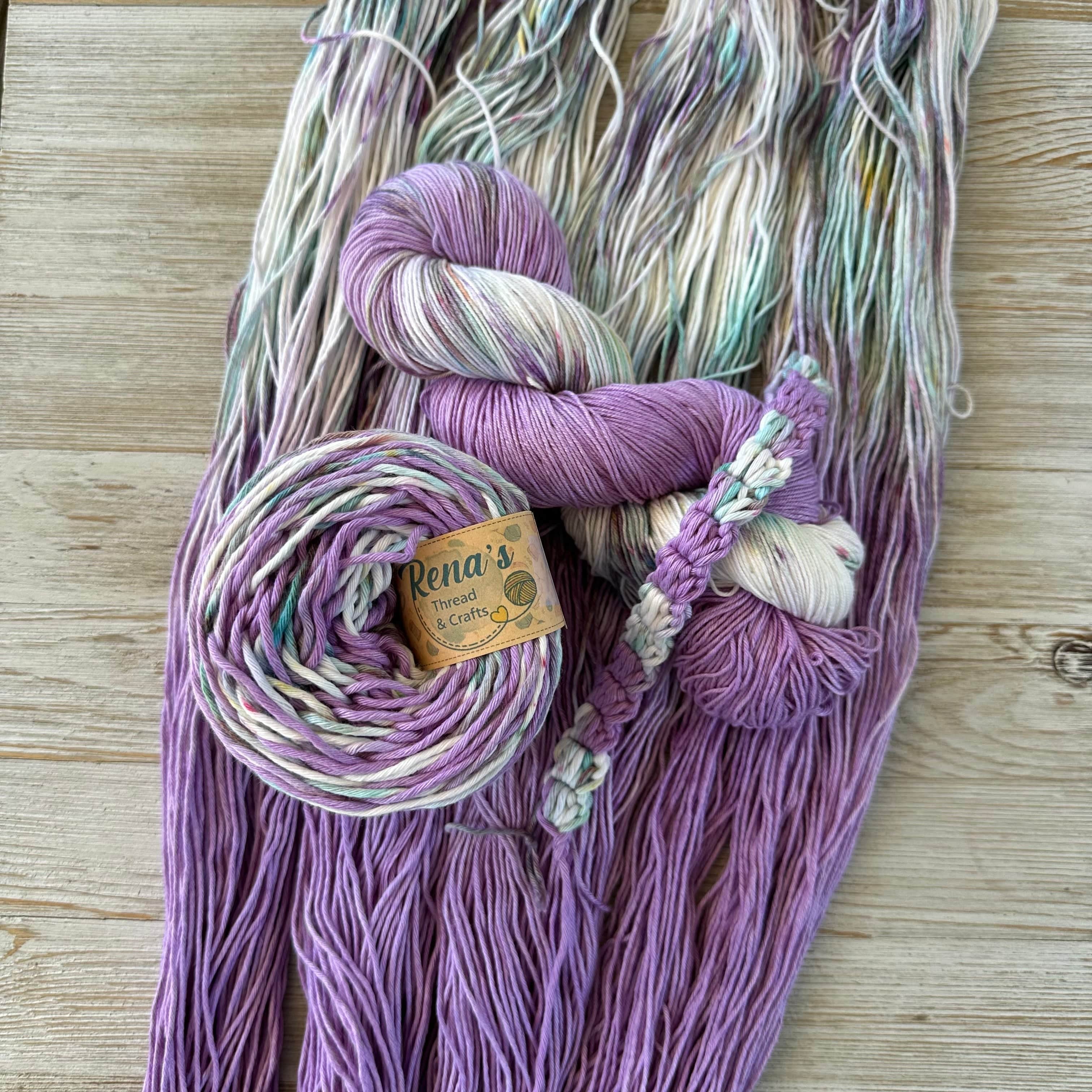 Lavender Feilds, Hand Dyed Cotton Natural Fiber Yarn