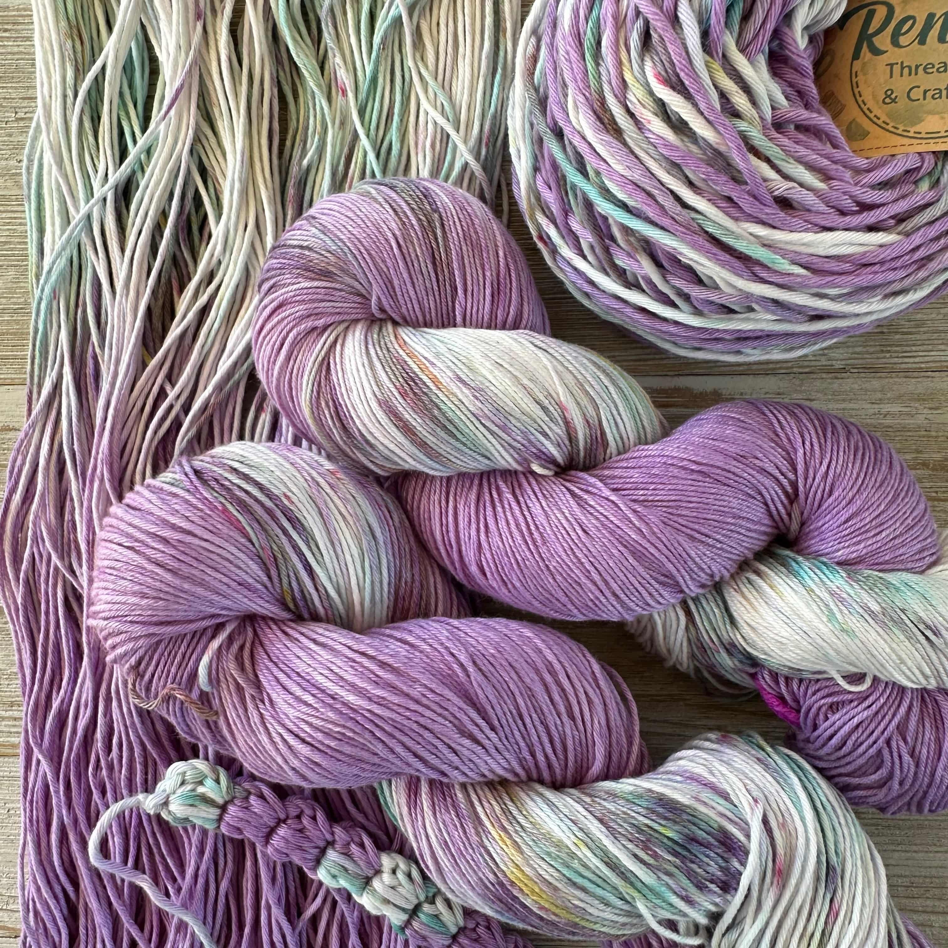 Lavender Feilds, Hand Dyed Cotton Natural Fiber Yarn - Image 5