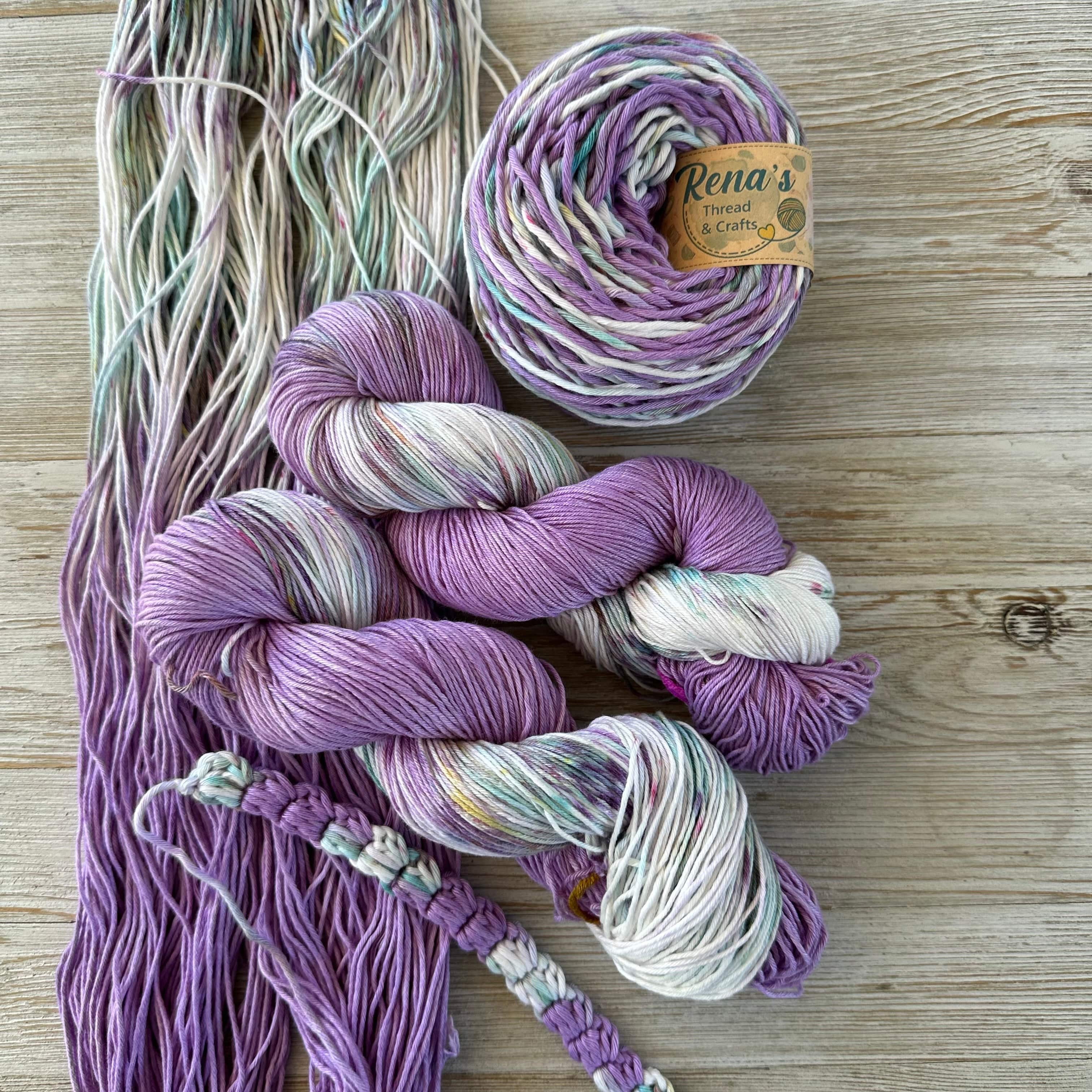 Lavender Feilds, Hand Dyed Cotton Natural Fiber Yarn - Image 6