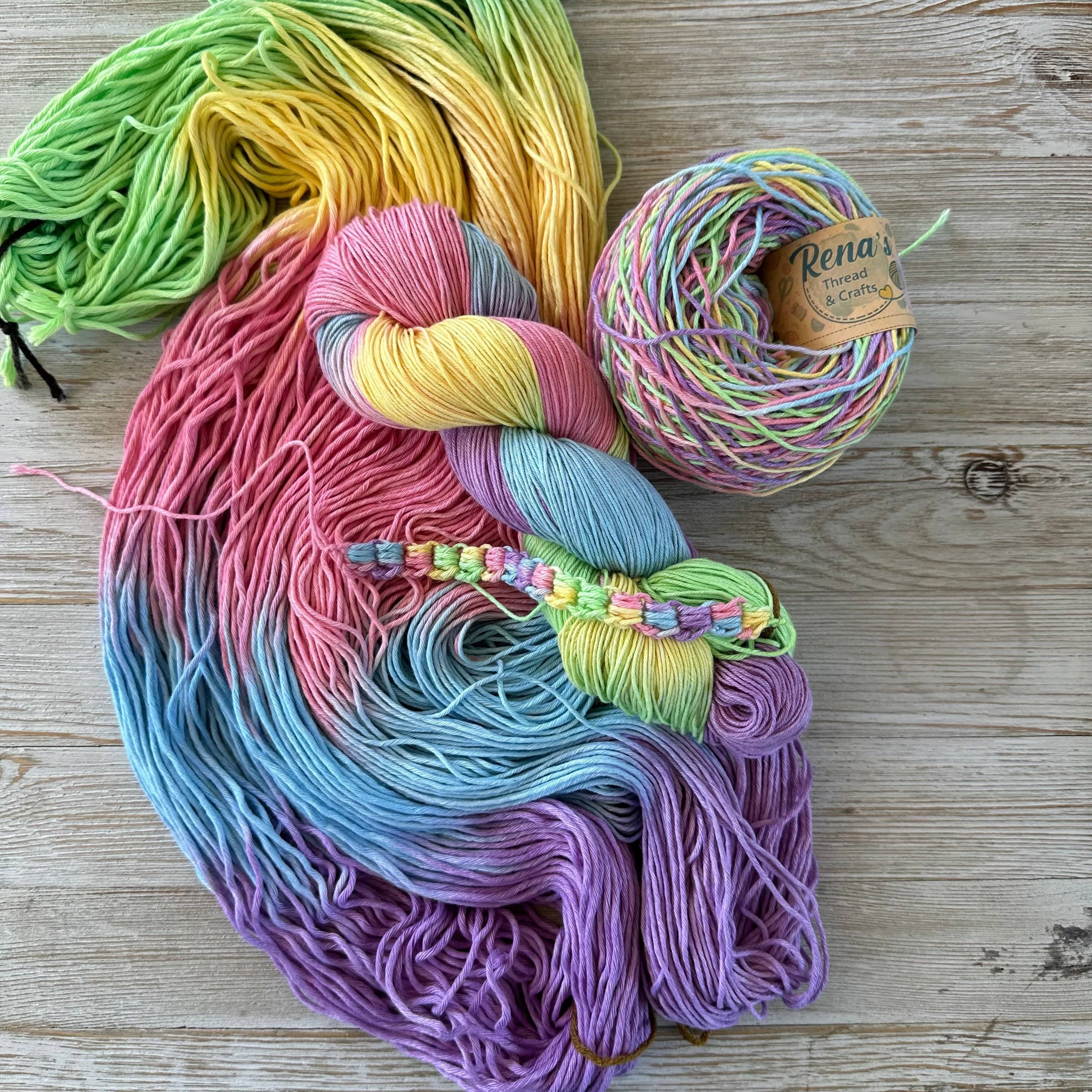Pastel Paradise, Hand Dyed Cotton Natural Fiber Yarn - Image 2