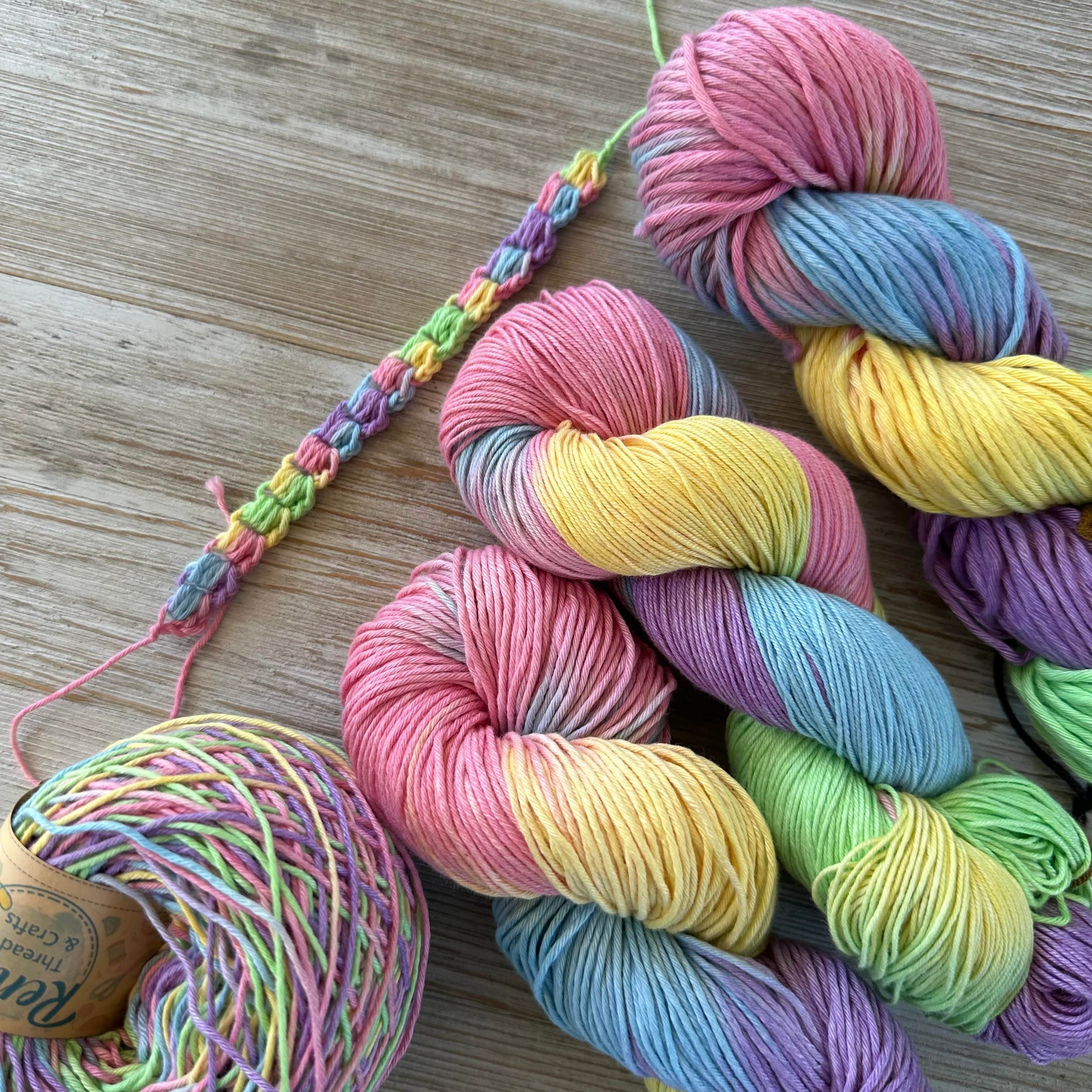 Pastel Paradise, Hand Dyed Cotton Natural Fiber Yarn - Image 3