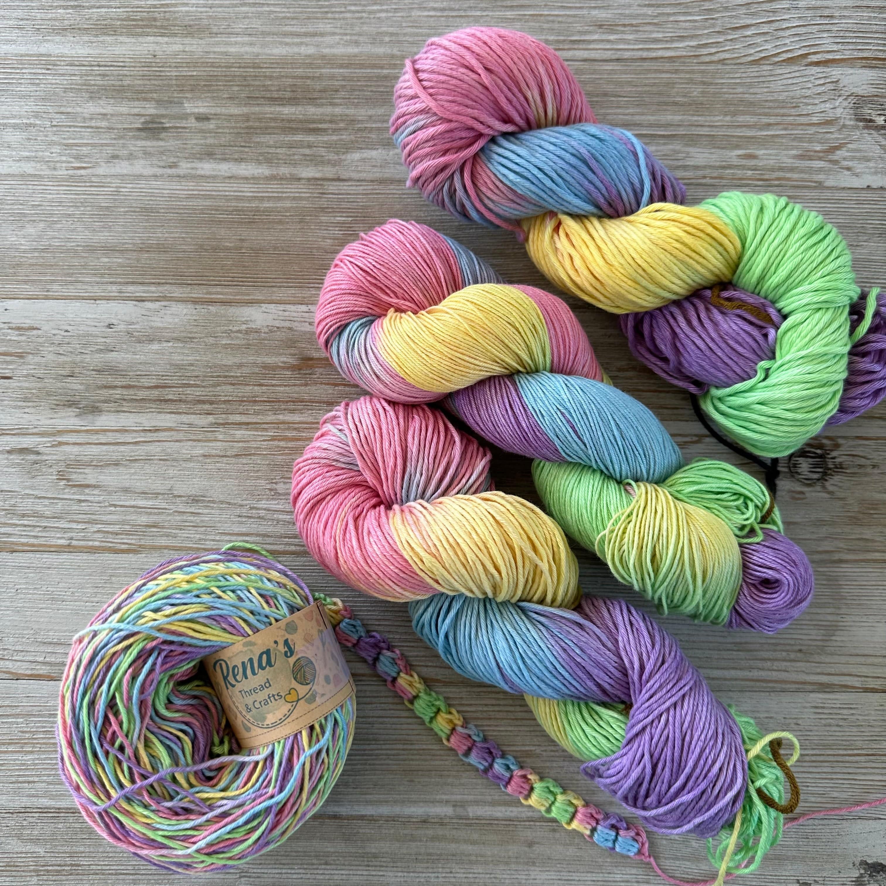 Pastel Paradise, Hand Dyed Cotton Natural Fiber Yarn - Image 4