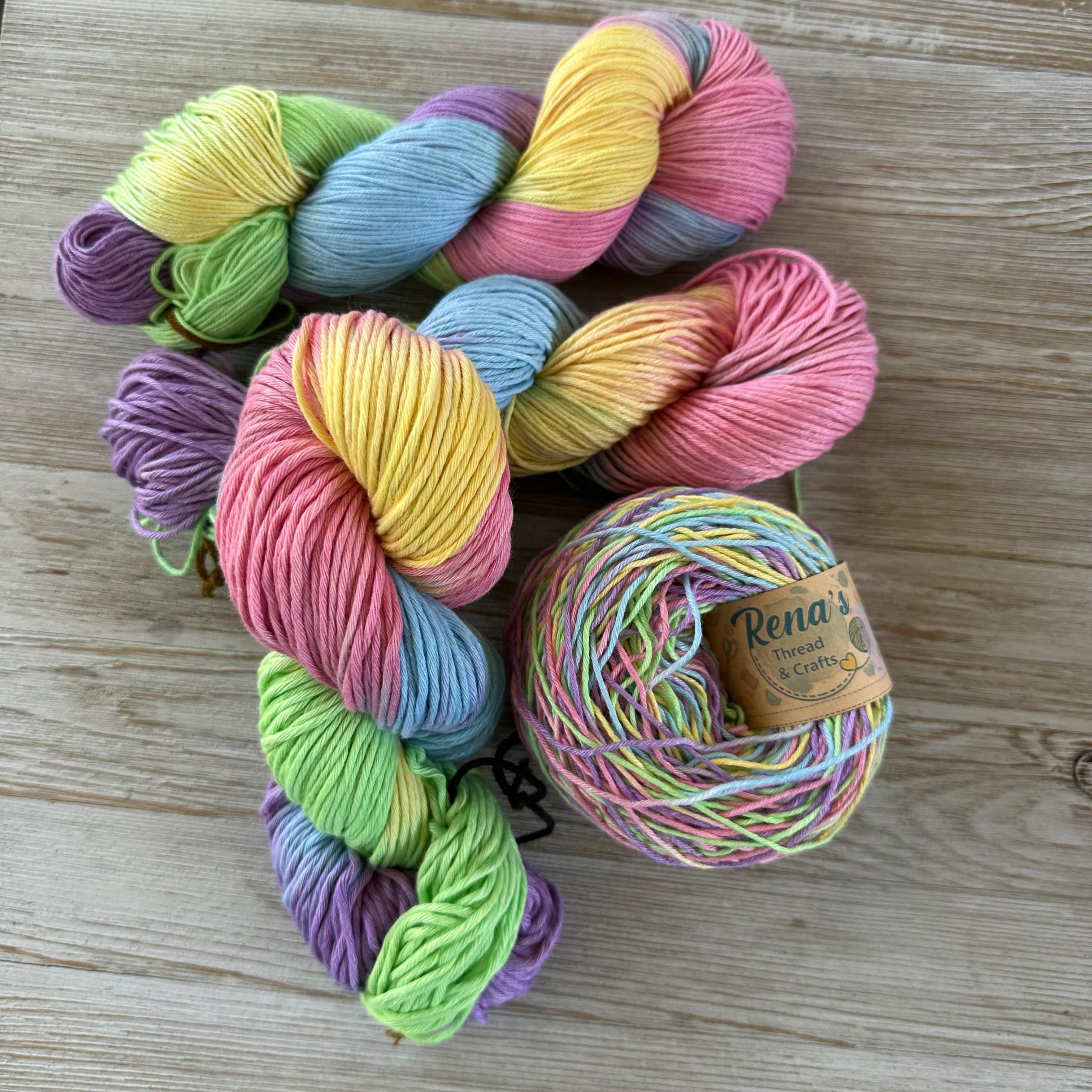 Pastel Paradise, Hand Dyed Cotton Natural Fiber Yarn - Image 5