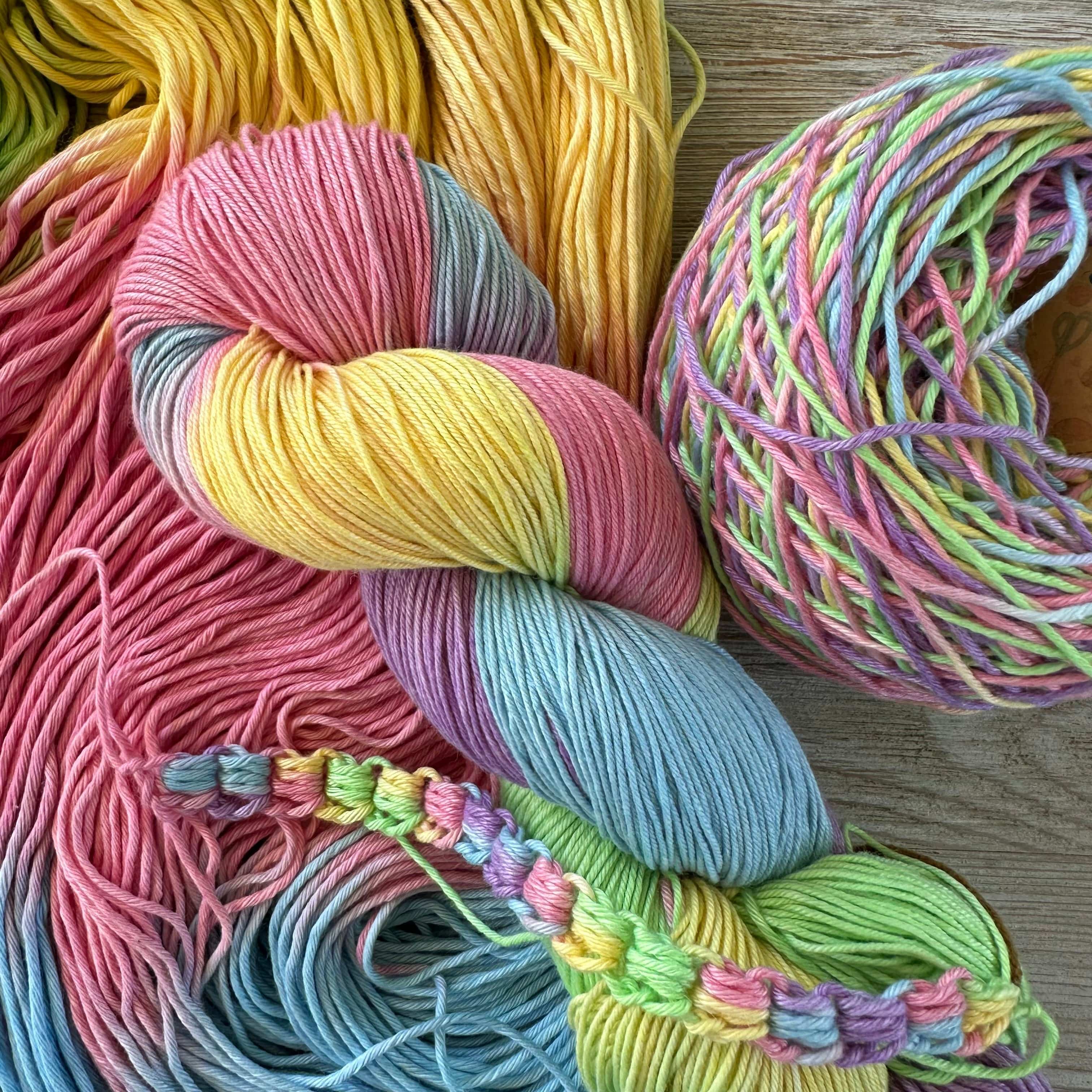 Pastel Paradise, Hand Dyed Cotton Natural Fiber Yarn - Image 6