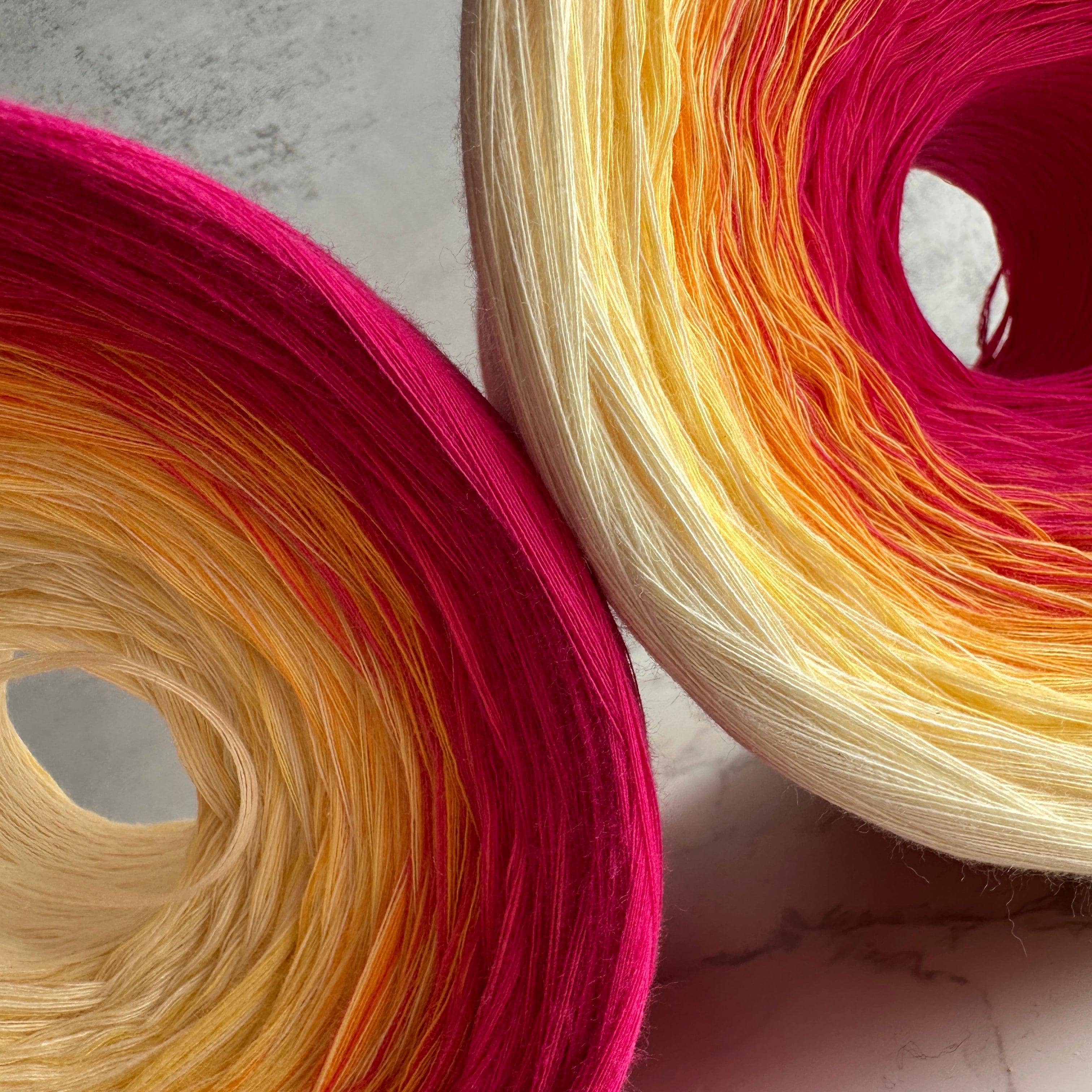 Positive Pink, Gradient Cotton Natural Fiber Yarn - Image 10