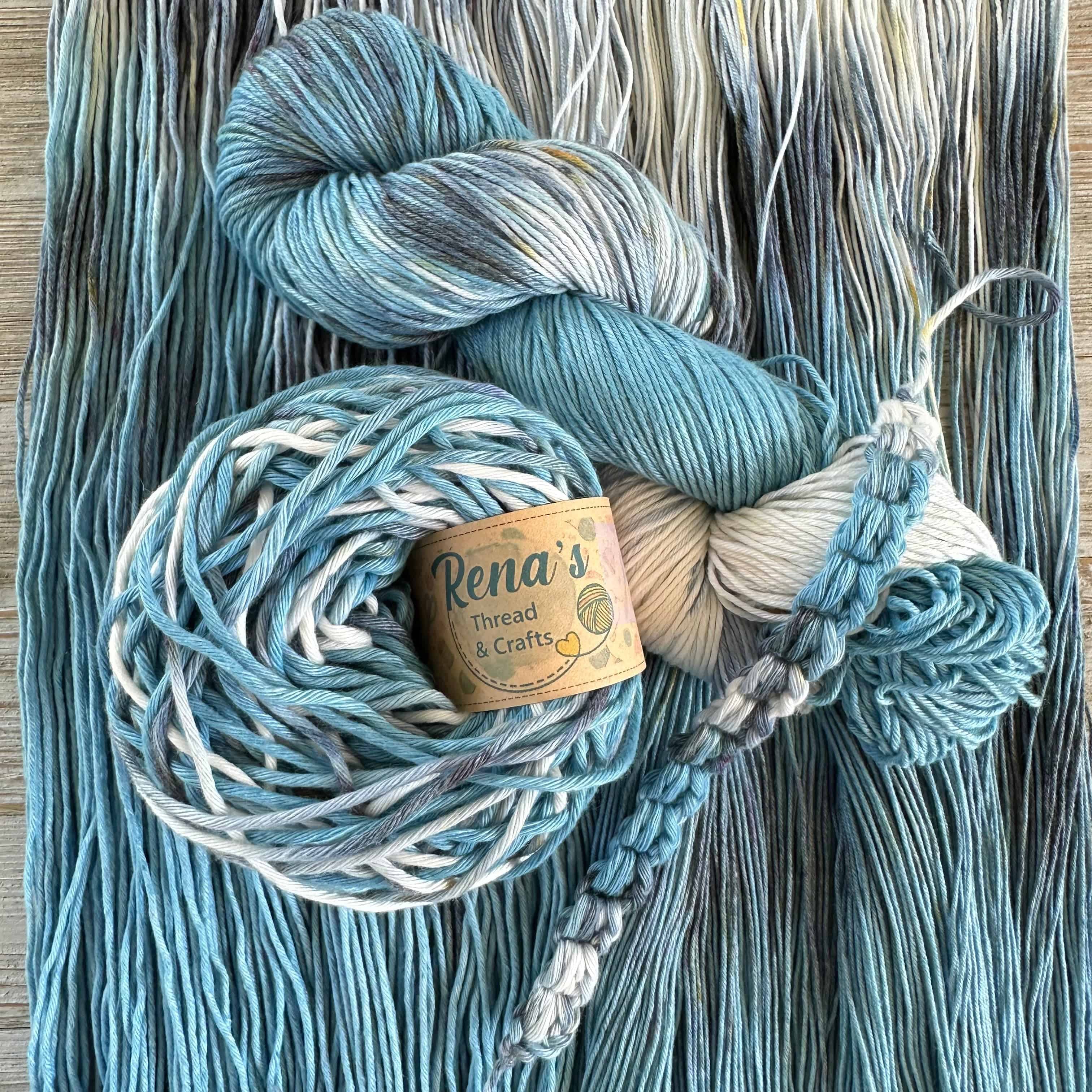 Sea Foam, Hand Dyed Cotton Natural Fiber Yarn - Image 2