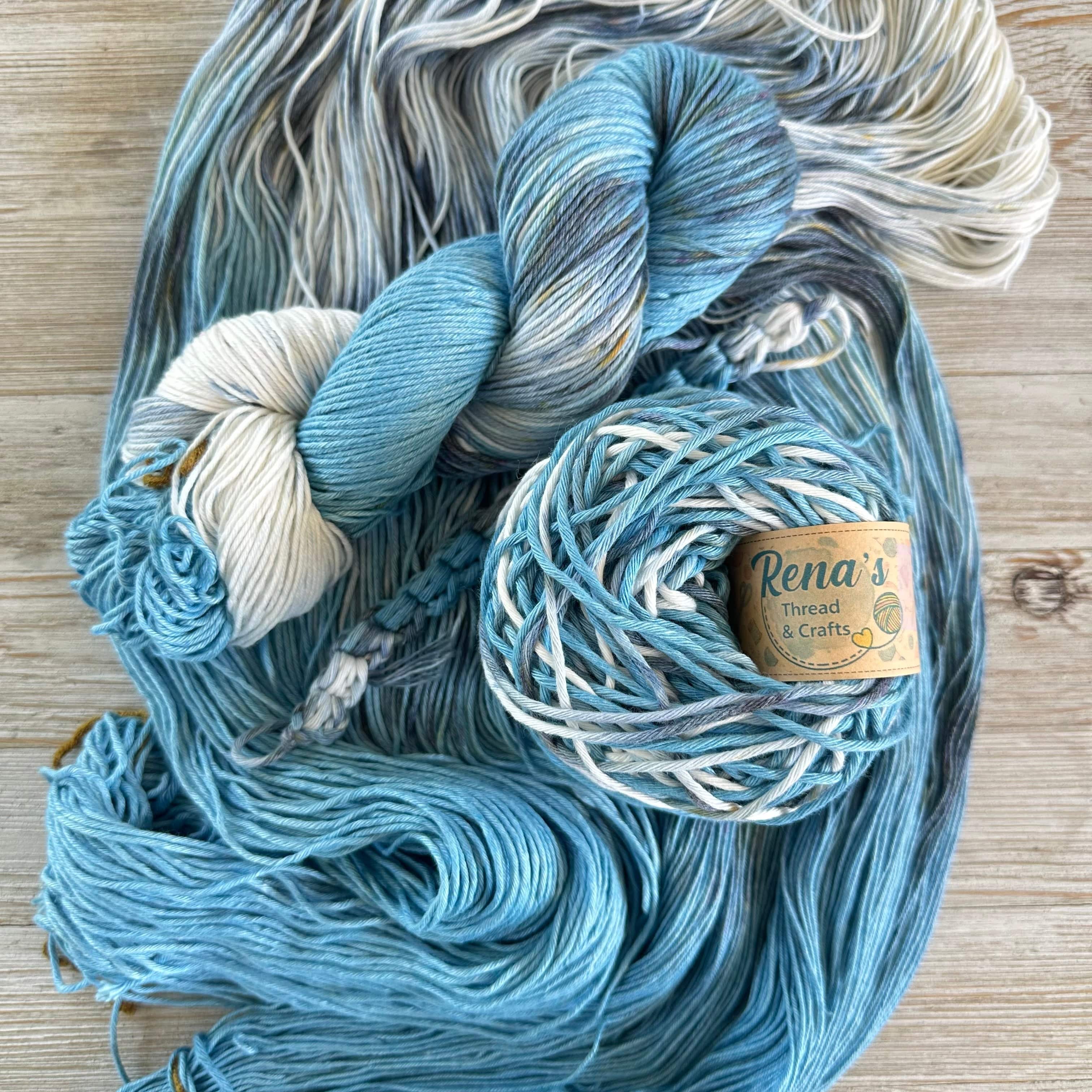 Sea Foam, Hand Dyed Cotton Natural Fiber Yarn - Image 3
