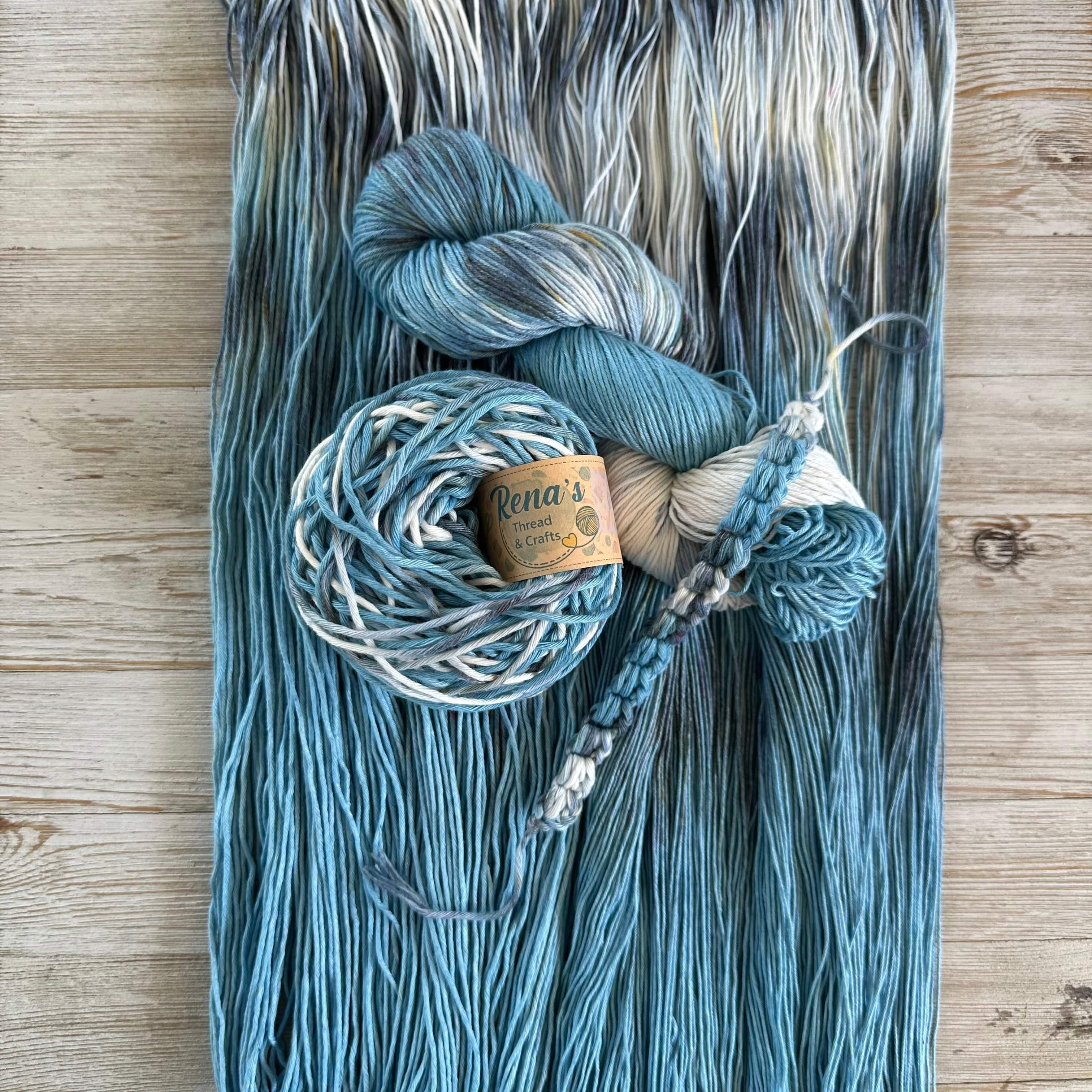 Sea Foam, Hand Dyed Cotton Natural Fiber Yarn - Image 5