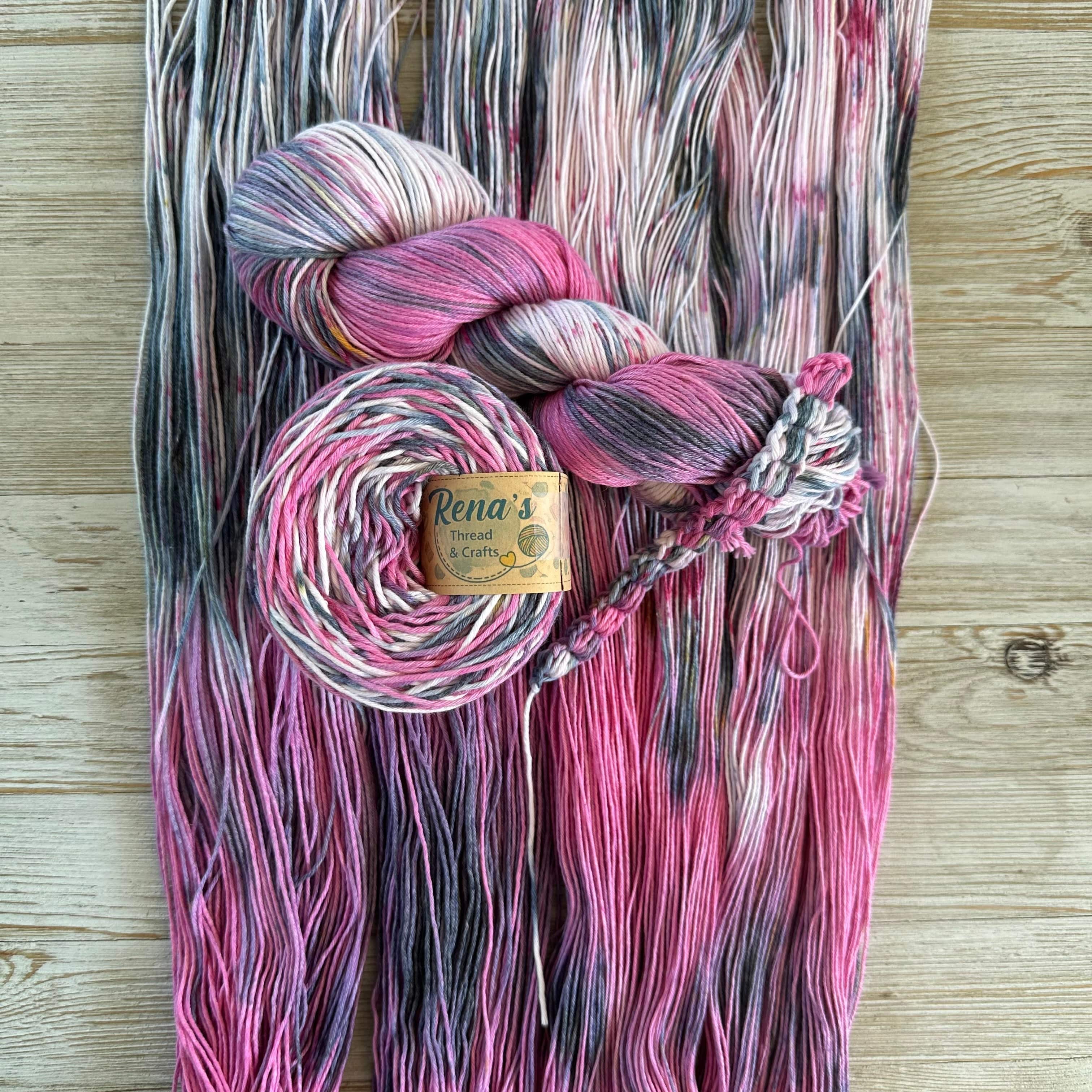 Smashed Berries, Hand Dyed Cotton Natural Fiber Yarn
