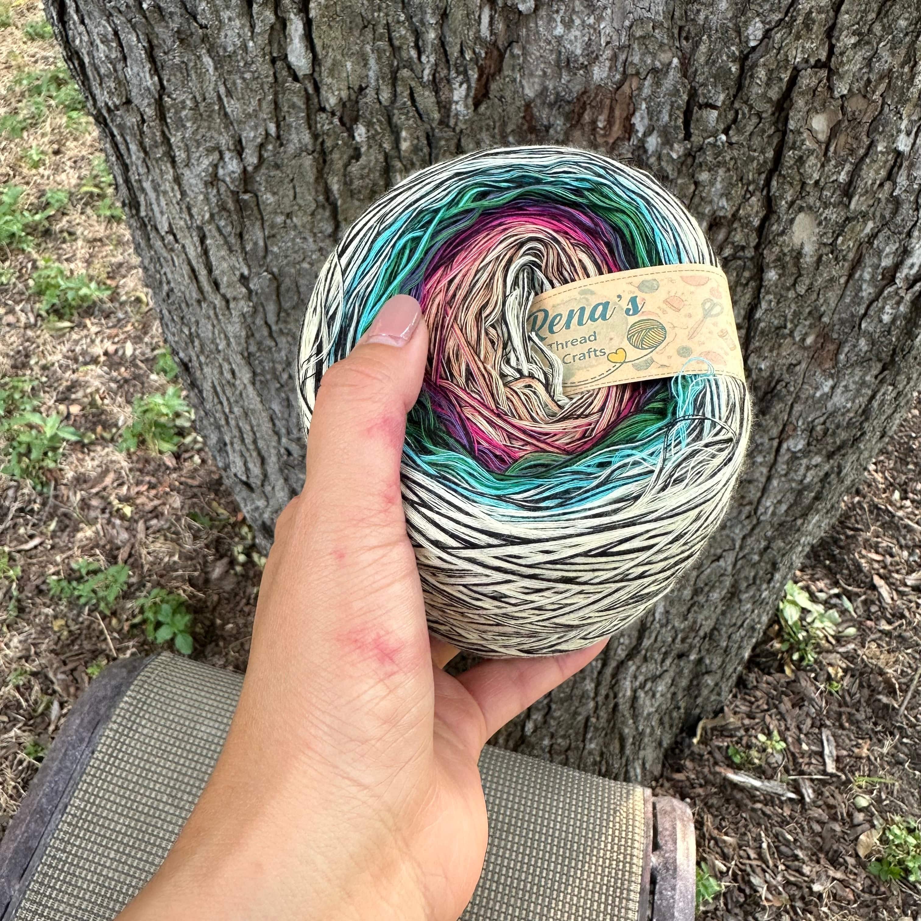 Stained Glass V1 Inspired Gradient Cotton Natural Fiber Yarn - Image 8