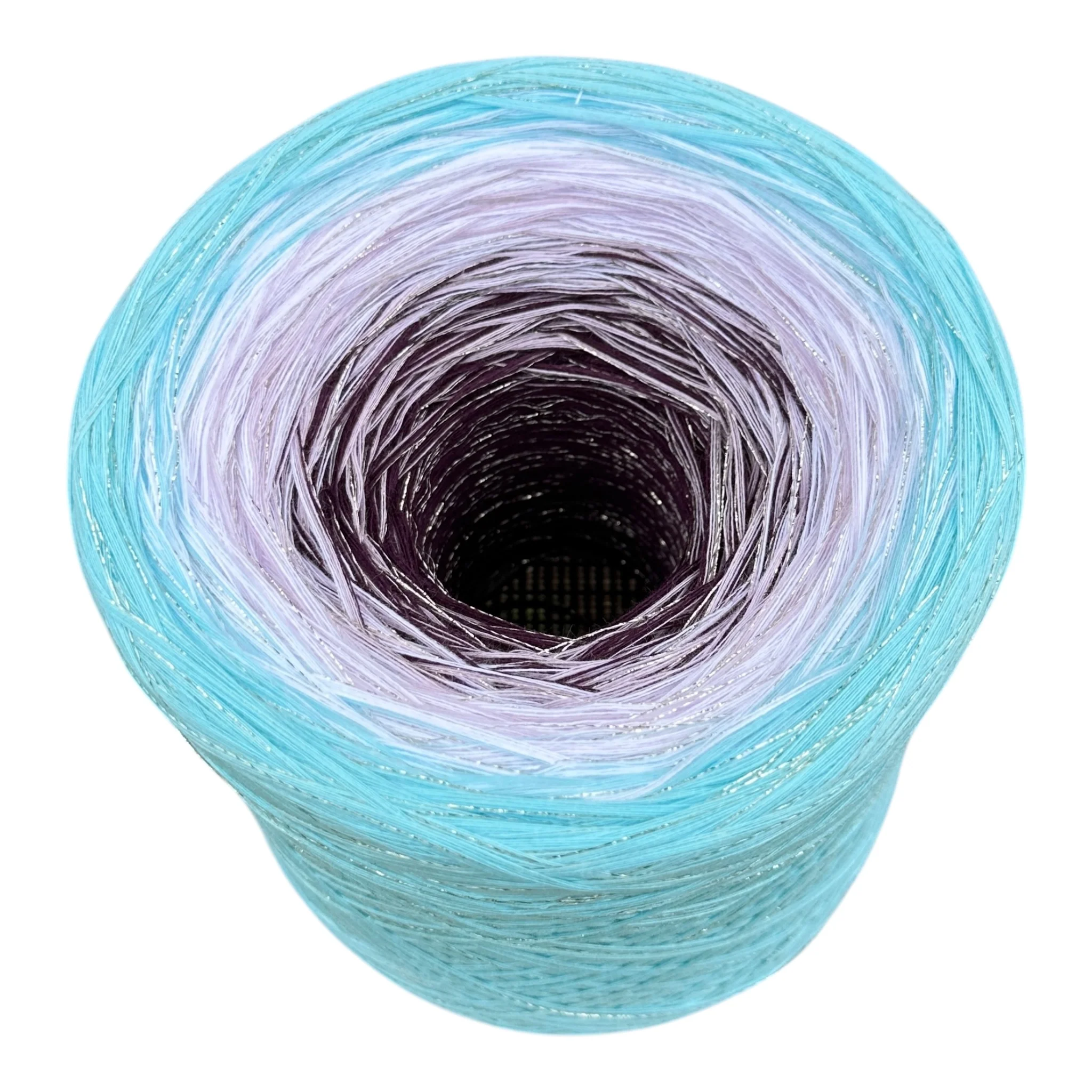 Tied With Love : Aqua & Plum, Gradient Yarn With Sparkle - Image 5