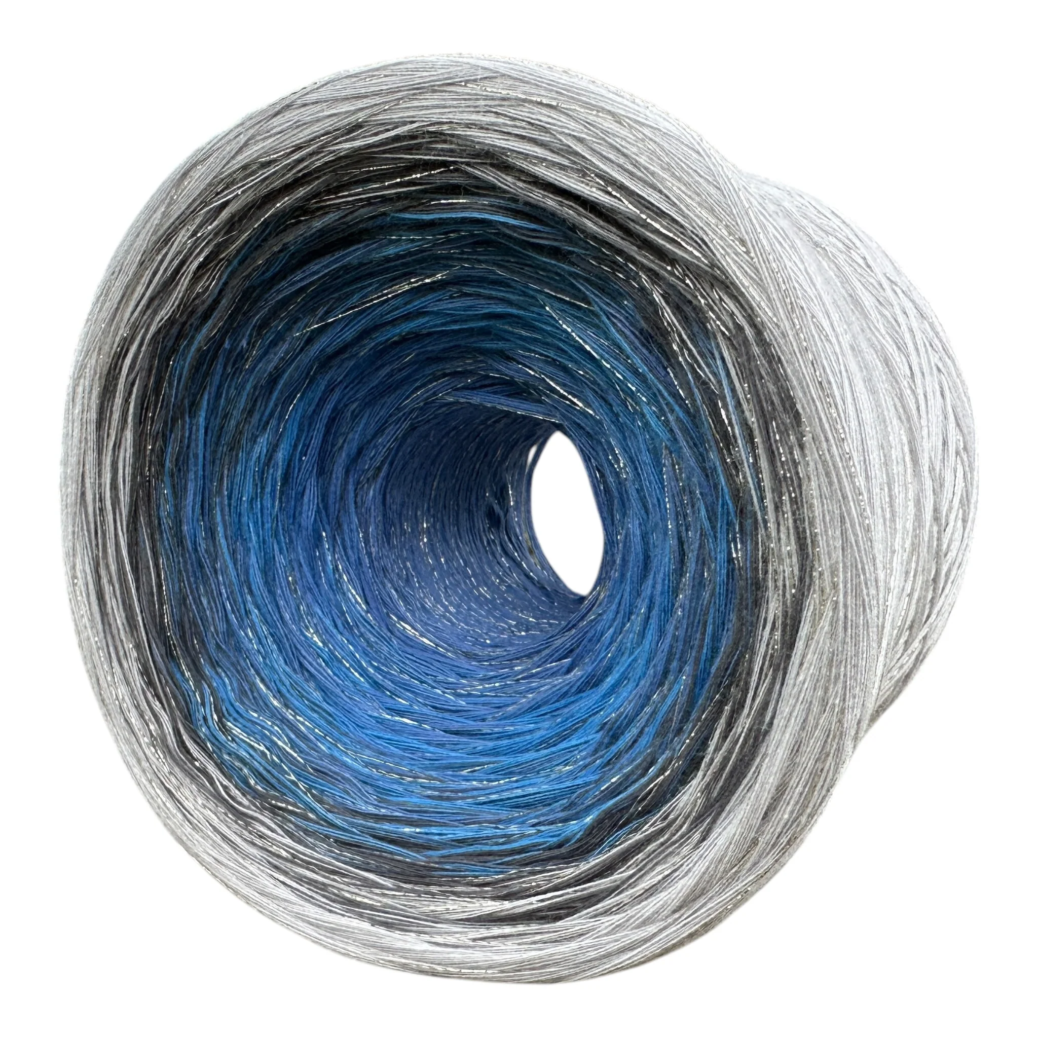 Tied With Love : Blue & Gray, Gradient Yarn With Sparkle - Image 4
