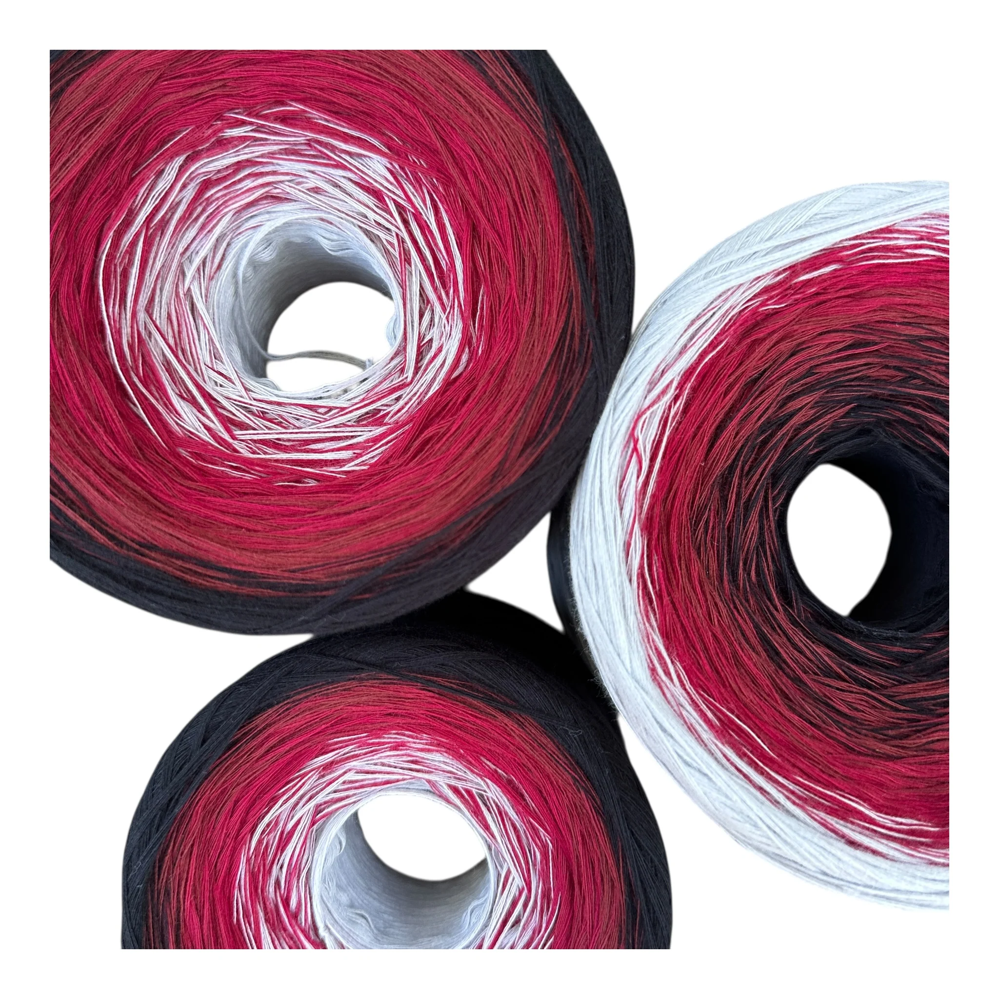 Tied With Love : Red & Gray, Gradient Cotton Natural Fiber Yarn - Image 10