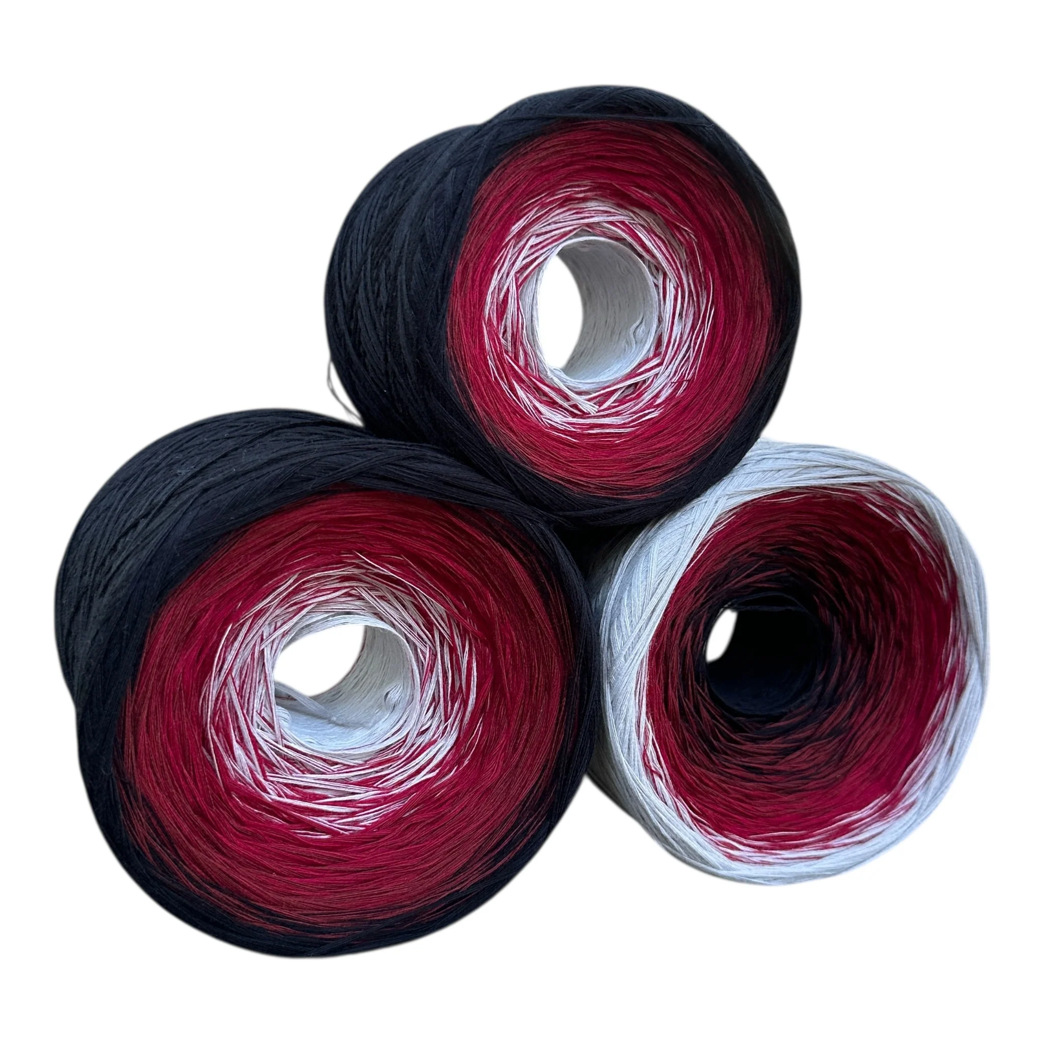 Tied With Love : Red & Gray, Gradient Cotton Natural Fiber Yarn - Image 14