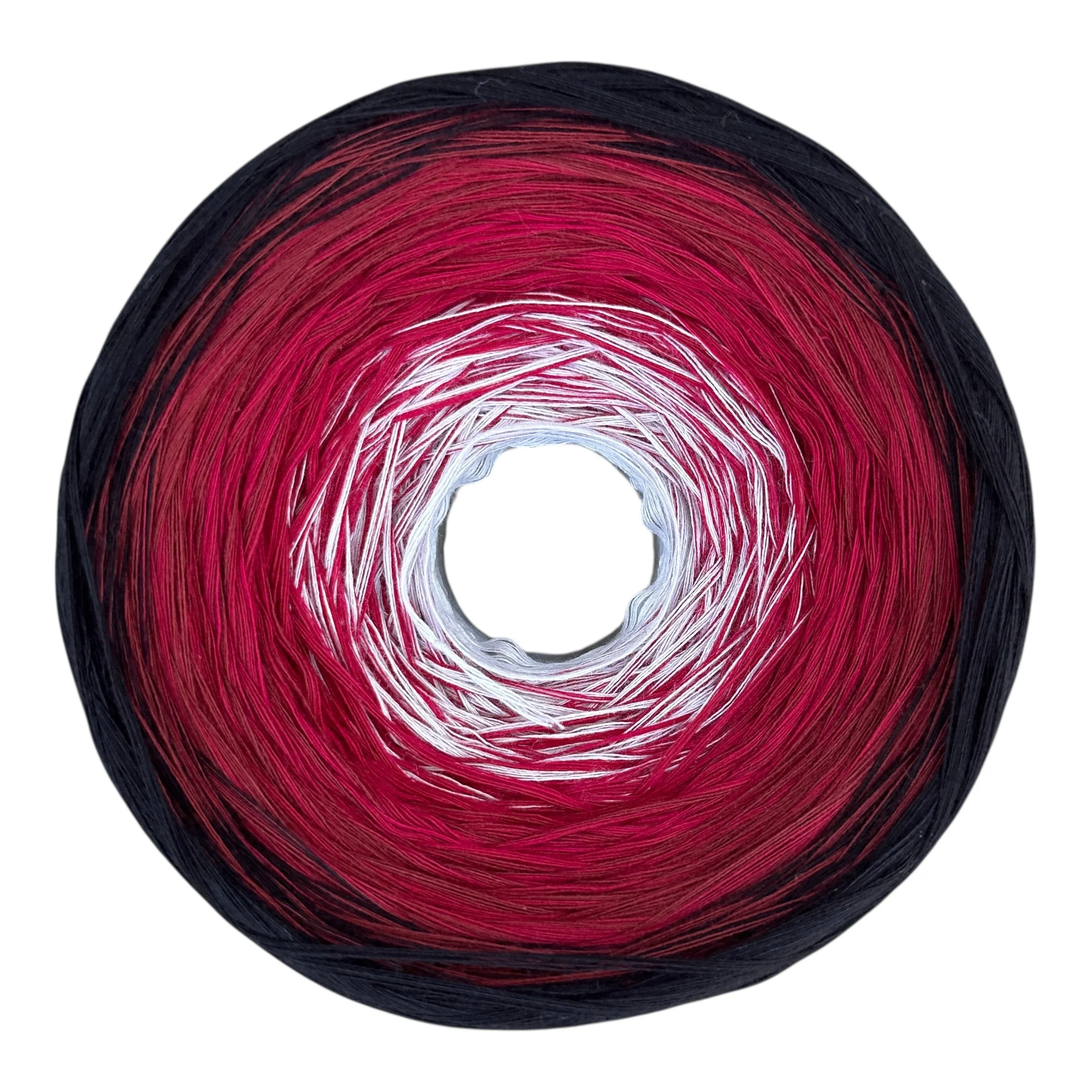 Tied With Love : Red & Gray, Gradient Cotton Natural Fiber Yarn - Image 3