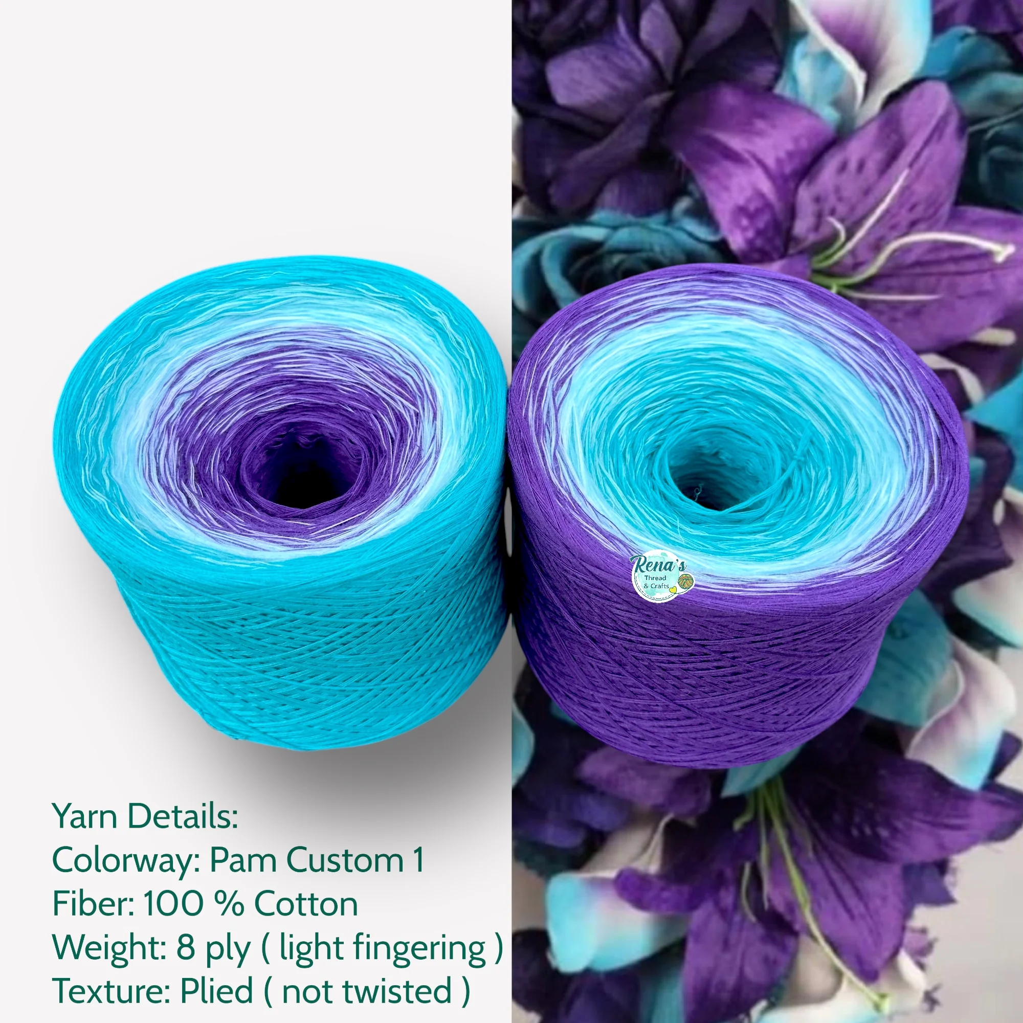 Tied With Love : Teal and Purple, Gradient Yarn - Image 2
